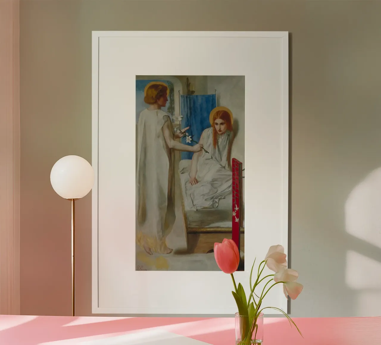 Dante Gabriel Rossetti, The Annunciation Ecce Ancilla Domini poster da Timeless Artworks