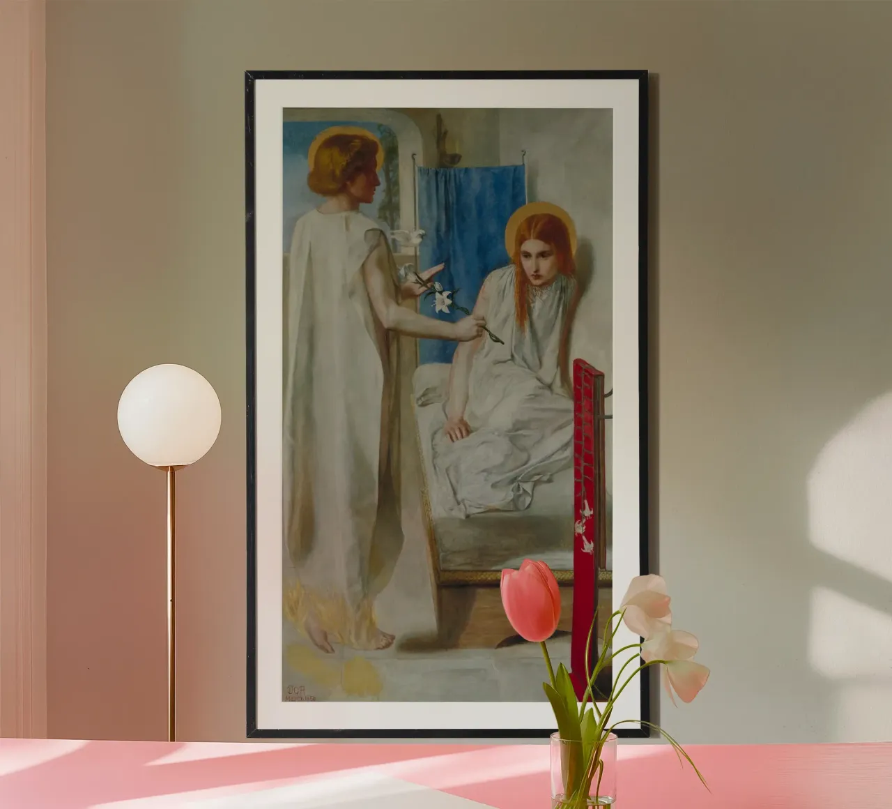 Dante Gabriel Rossetti, The Annunciation Ecce Ancilla Domini poster da Timeless Artworks