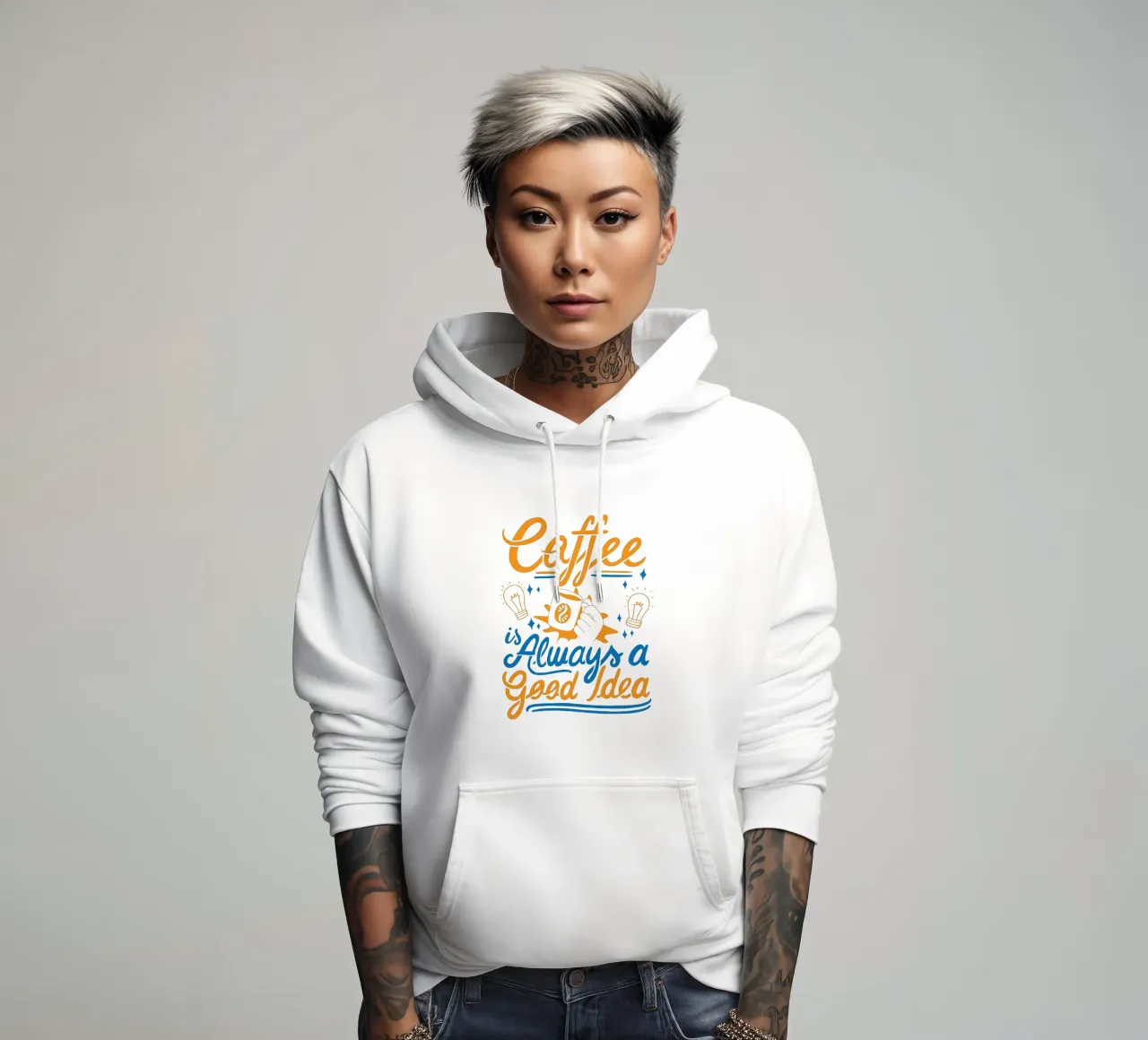 Il caffè è sempre una buona idea felpa con cappuccio da Gunawan Rb