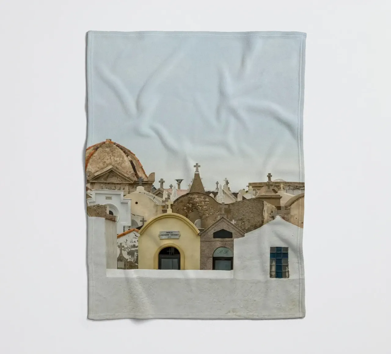 Gravehouses fleece blanket by Curious Collections by Marielle Leenders