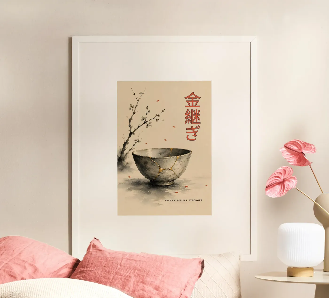 Kintsugi-Schale Poster von Between Lines
