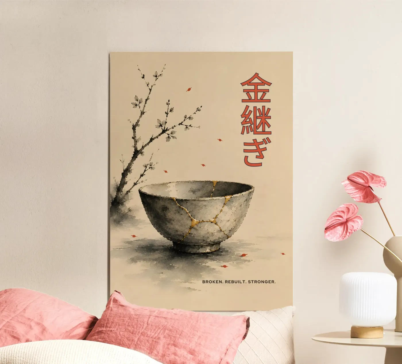 Kintsugi-Schale Poster von Between Lines