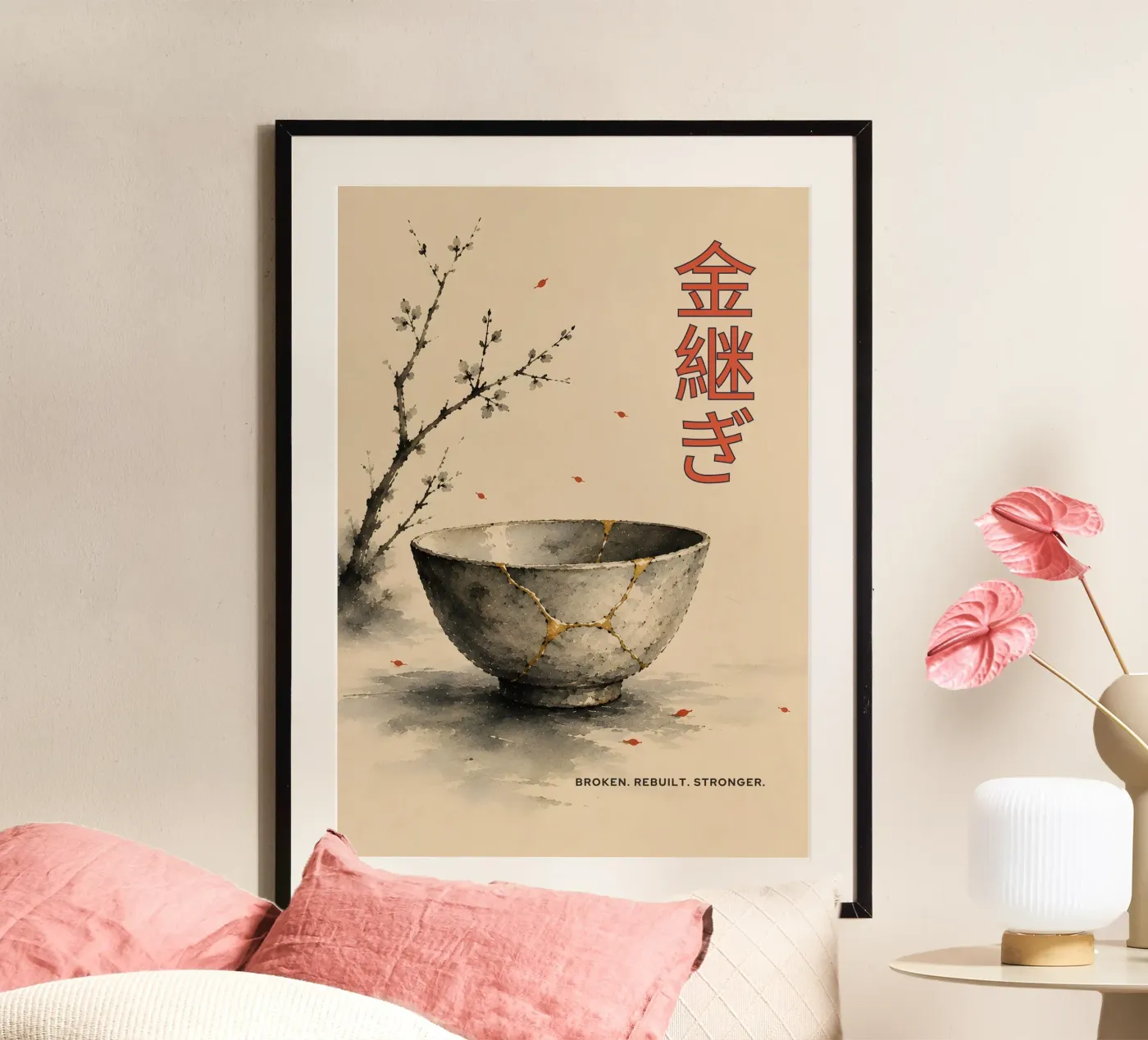 Kintsugi-Schale Poster von Between Lines