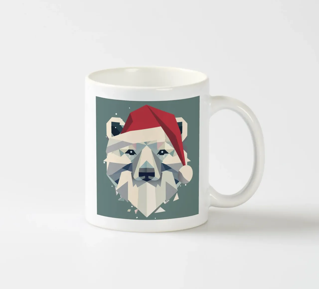 Allegro orso polare natalizio in un moderno stile geometrico tazza in ceramica da namosh