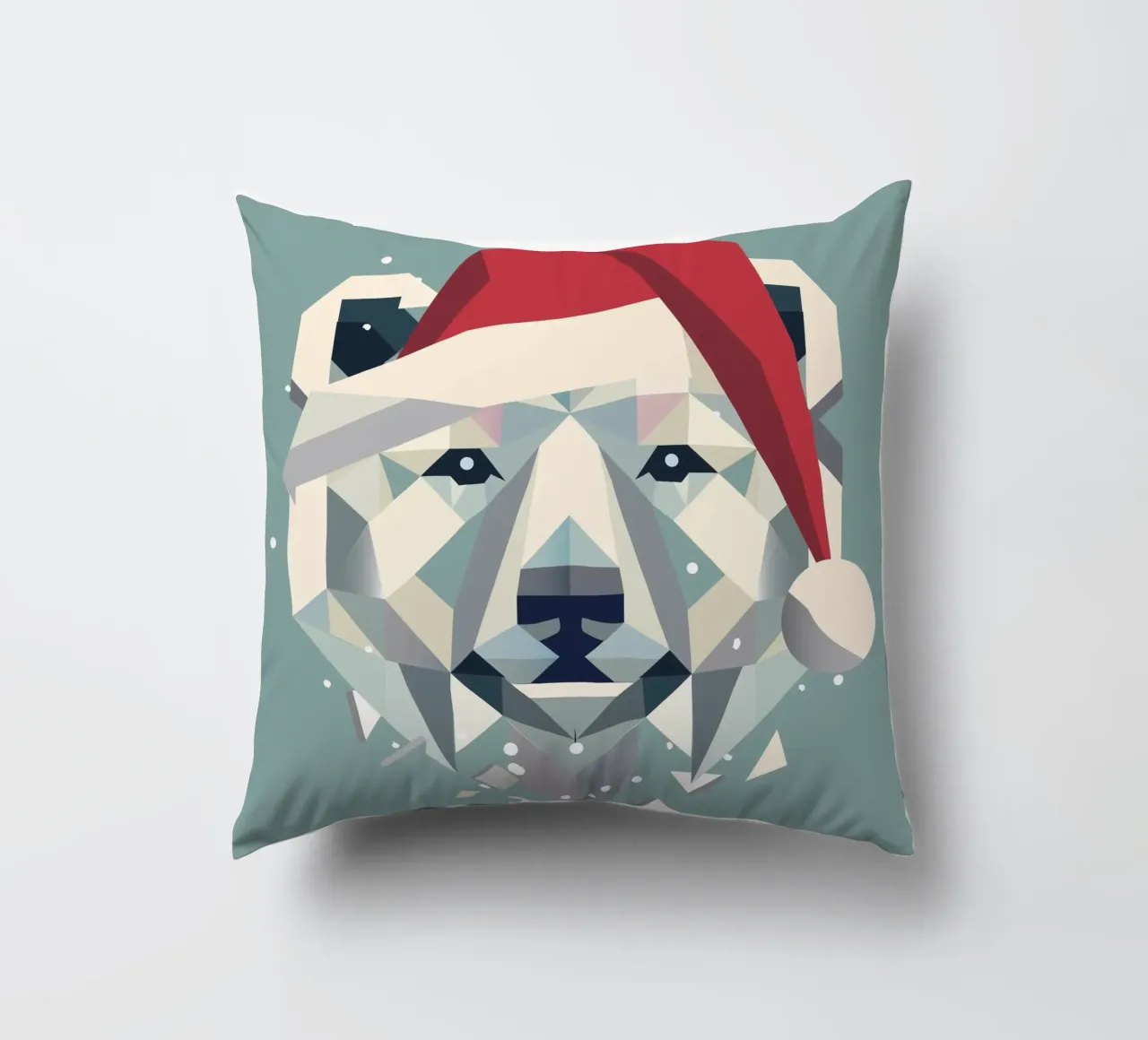 Allegro orso polare natalizio con cappello da Babbo Natale cuscino da namosh