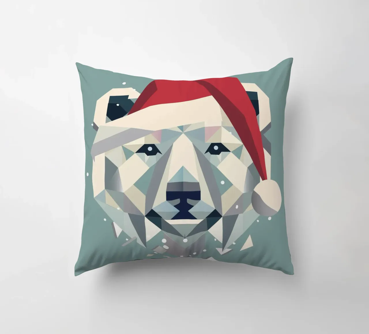 Allegro orso polare natalizio con cappello da Babbo Natale cuscino da namosh