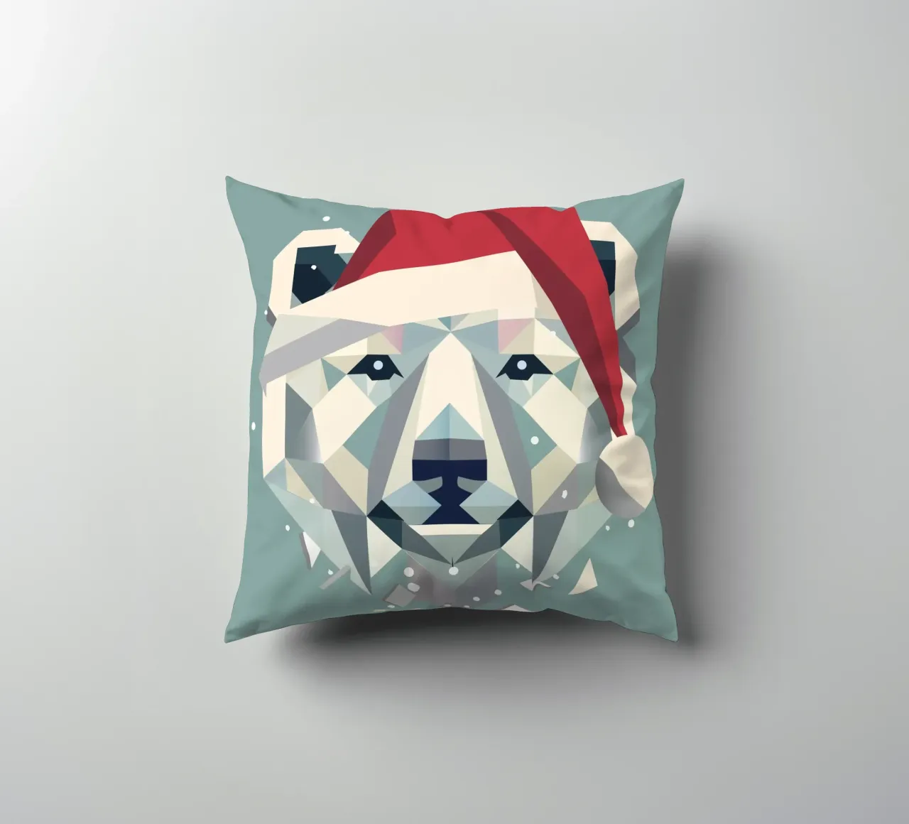 Allegro orso polare natalizio con cappello da Babbo Natale cuscino da namosh