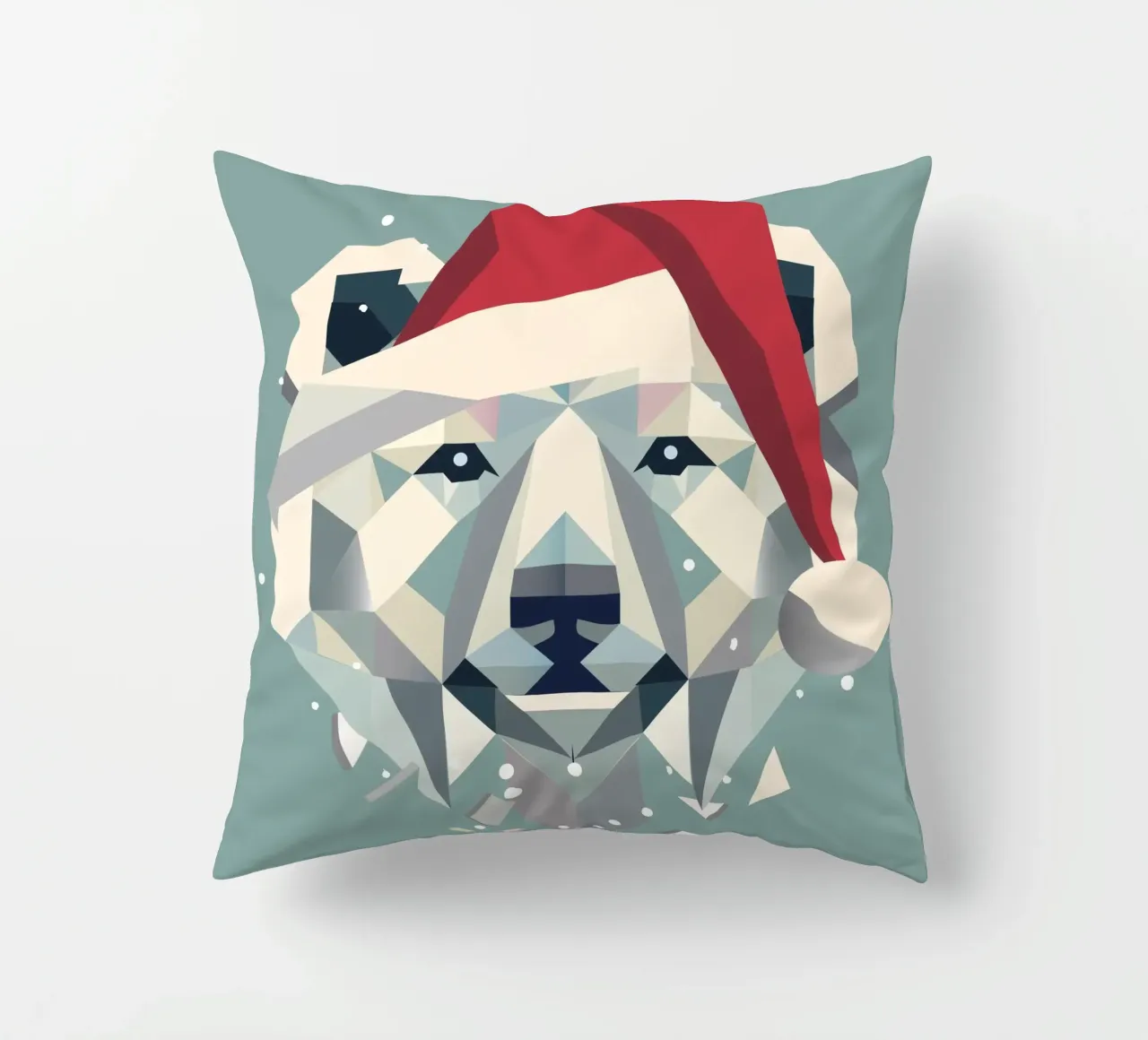 Allegro orso polare natalizio con cappello da Babbo Natale cuscino da namosh