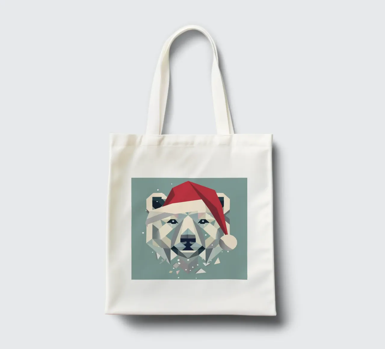 Allegro orso polare natalizio con cappello da Babbo Natale borsa in juta da namosh
