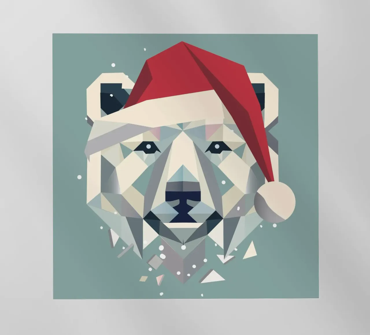 Allegro orso polare natalizio con cappello da Babbo Natale pellicola backlit da namosh
