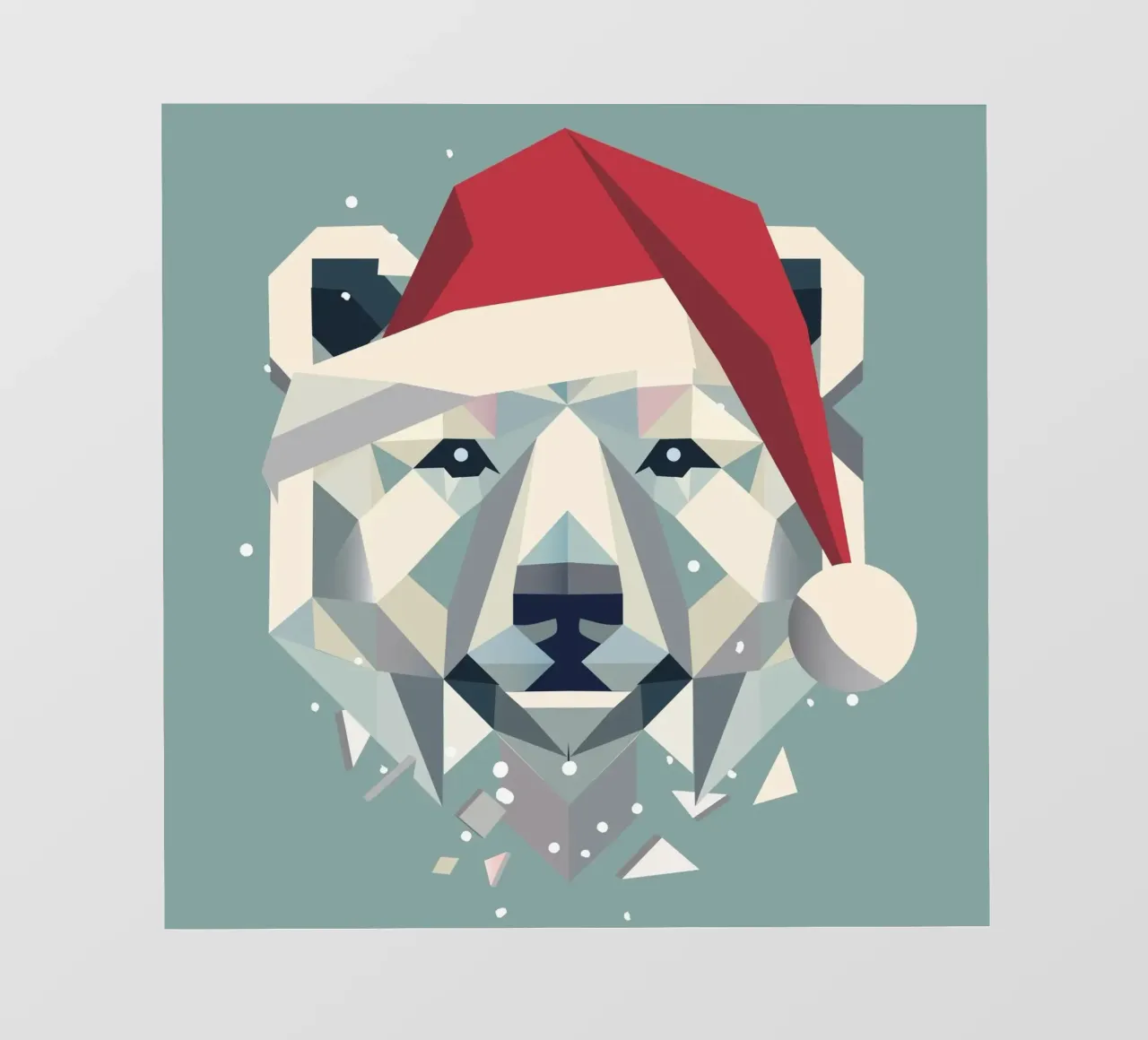 Allegro orso polare natalizio con cappello da Babbo Natale telo in pvc da namosh