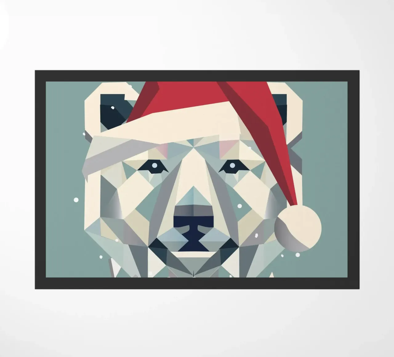 Allegro orso polare natalizio con cappello da Babbo Natale zerbino da namosh