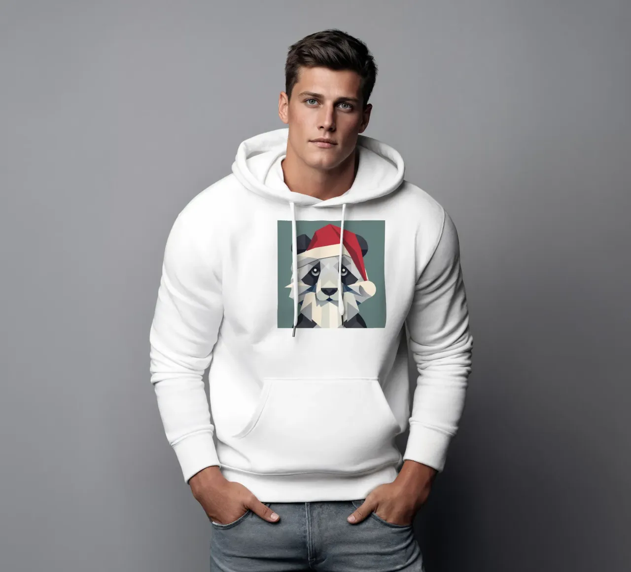 Allegro panda natalizio in stile moderno felpa con cappuccio da namosh