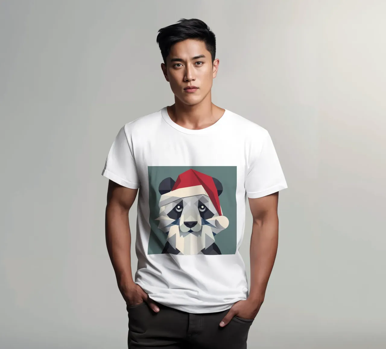 Allegro panda natalizio in stile moderno t-shirt da namosh