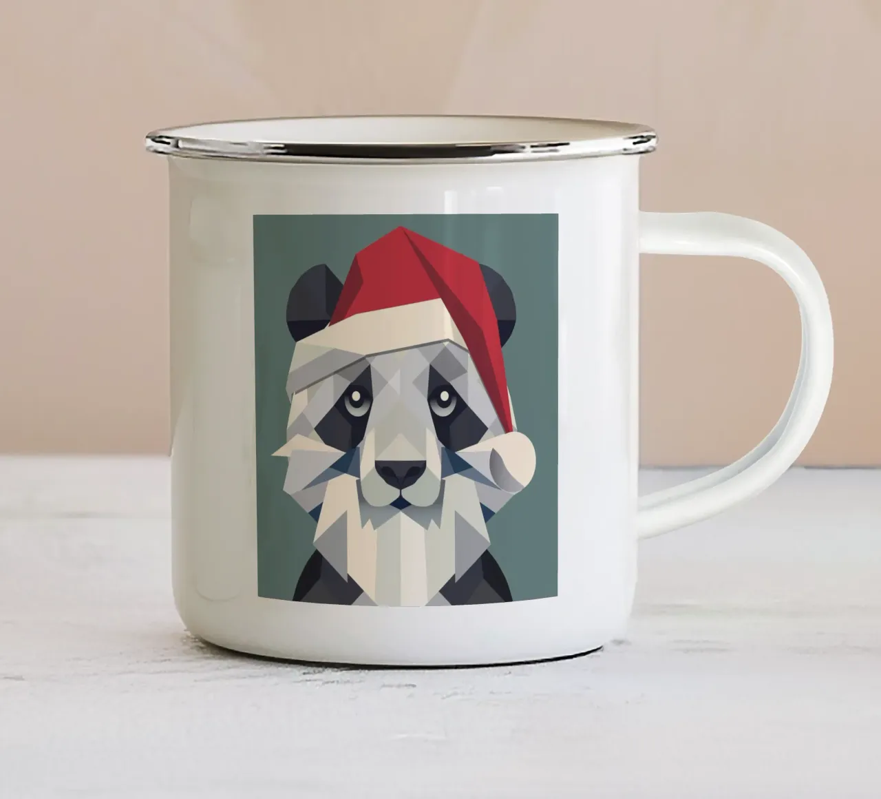 Allegro panda natalizio in stile moderno tazza in smalto da namosh