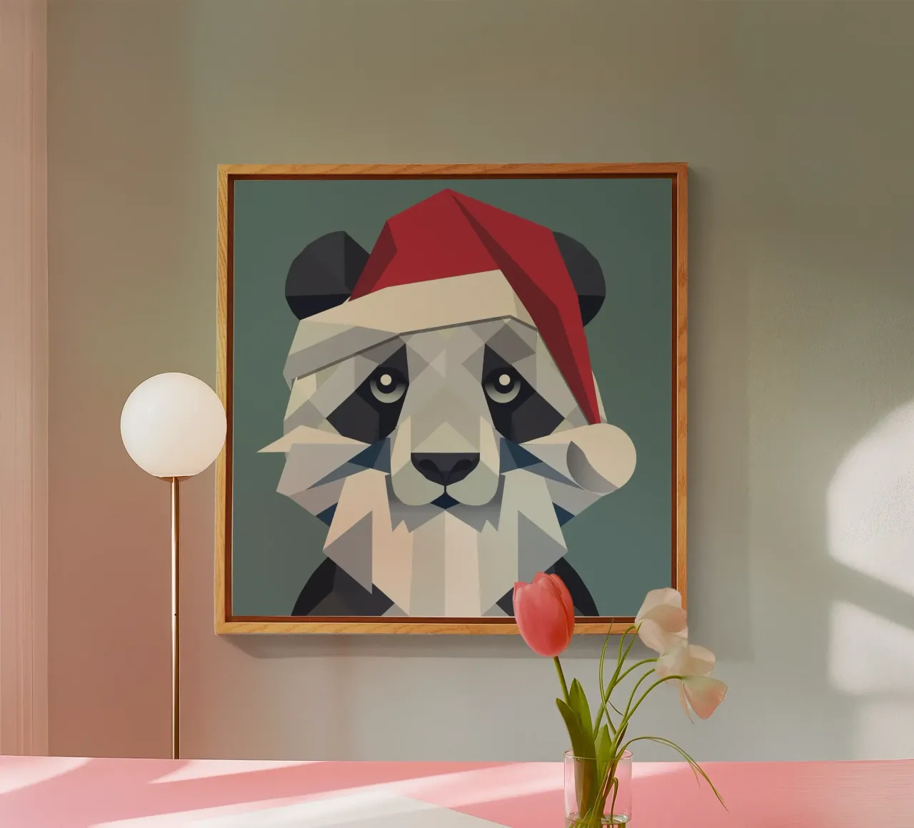 Allegro panda natalizio in stile moderno plexiglass da namosh