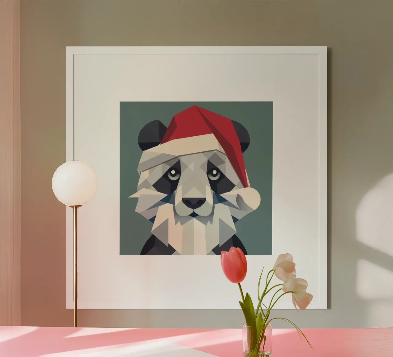 Allegro panda natalizio in stile moderno poster da namosh