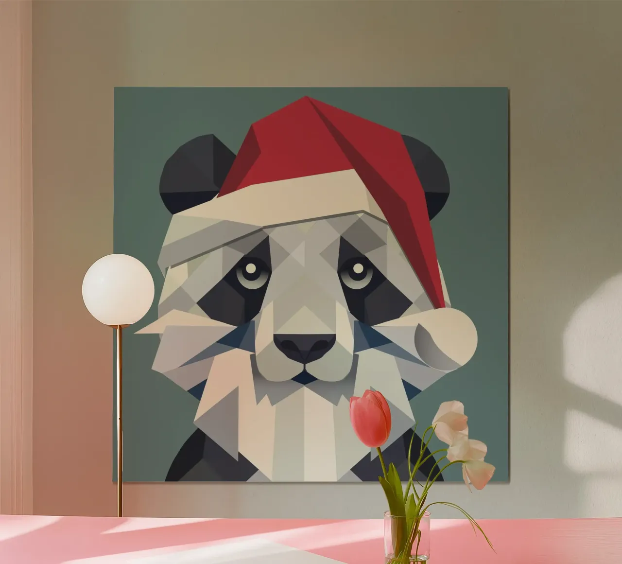 Allegro panda natalizio in stile moderno poster da namosh