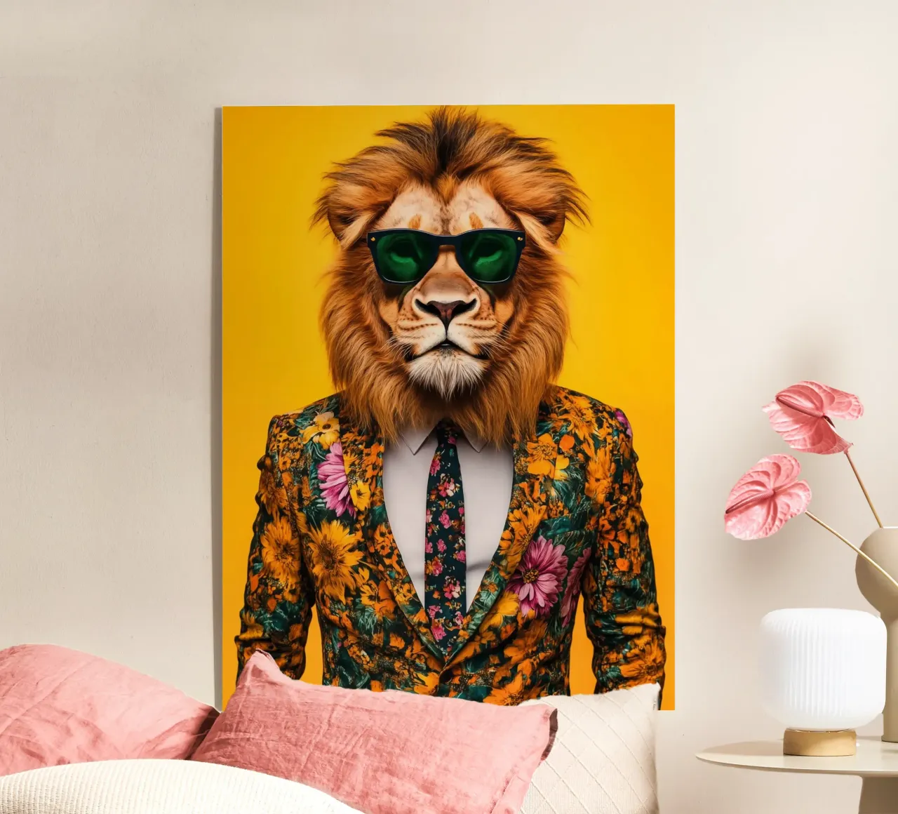 El león de moda con gafas de sol metacrilato de Autofocus