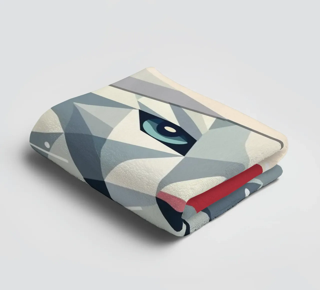 Christmas cat art in a modern geometric style towel by namosh