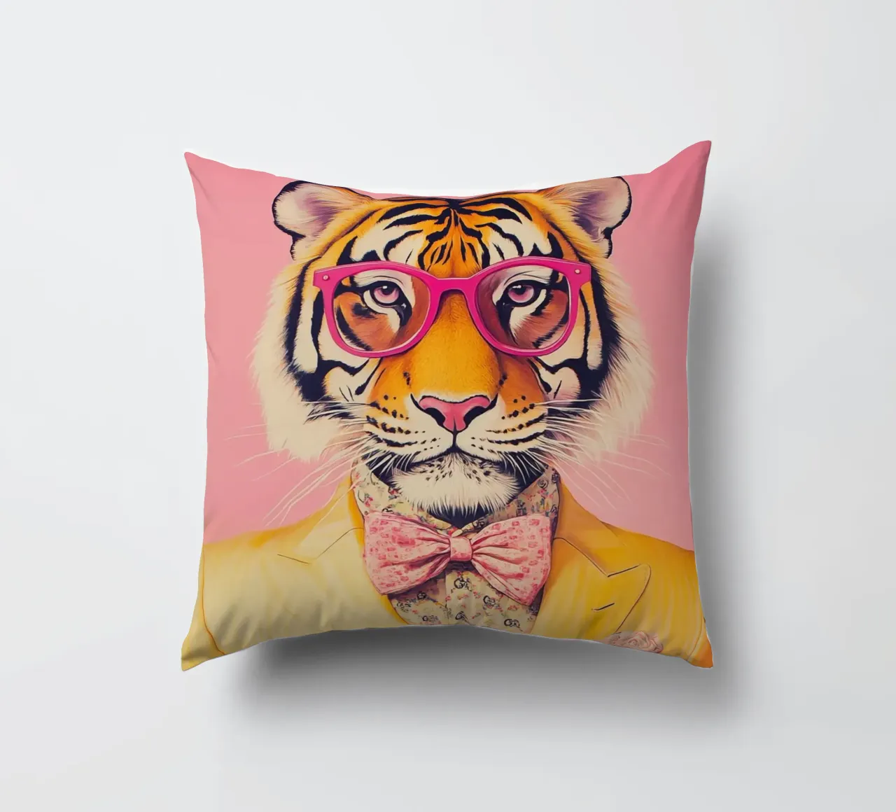 Moda tigre in giallo con occhiali rosa cuscino da Autofocus