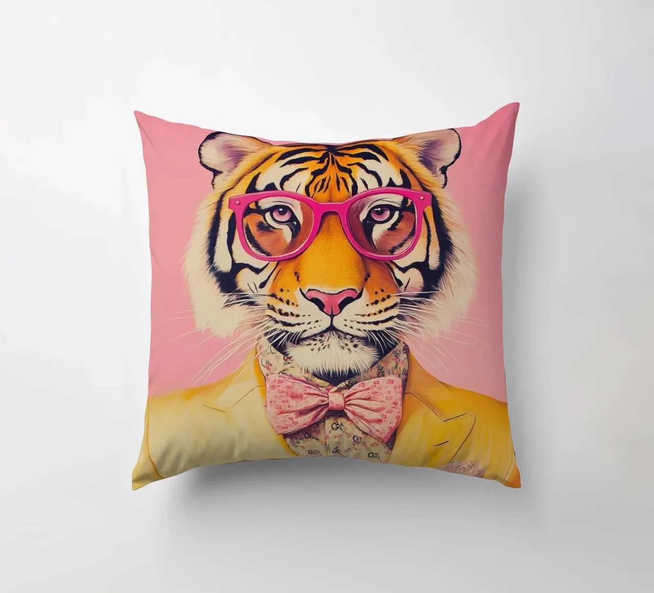 Moda tigre in giallo con occhiali rosa cuscino da Autofocus