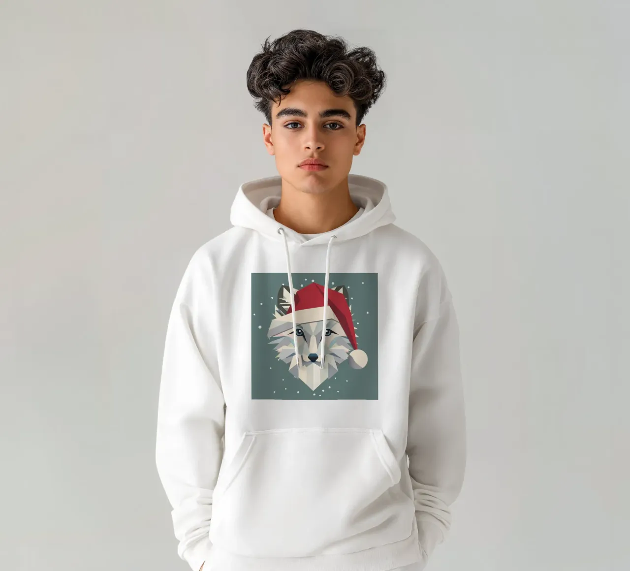 Allegra volpe polare in un festoso design natalizio felpa con cappuccio da namosh