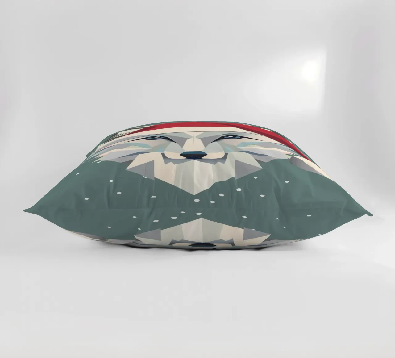 Allegra volpe polare in un festoso design natalizio cuscino da namosh
