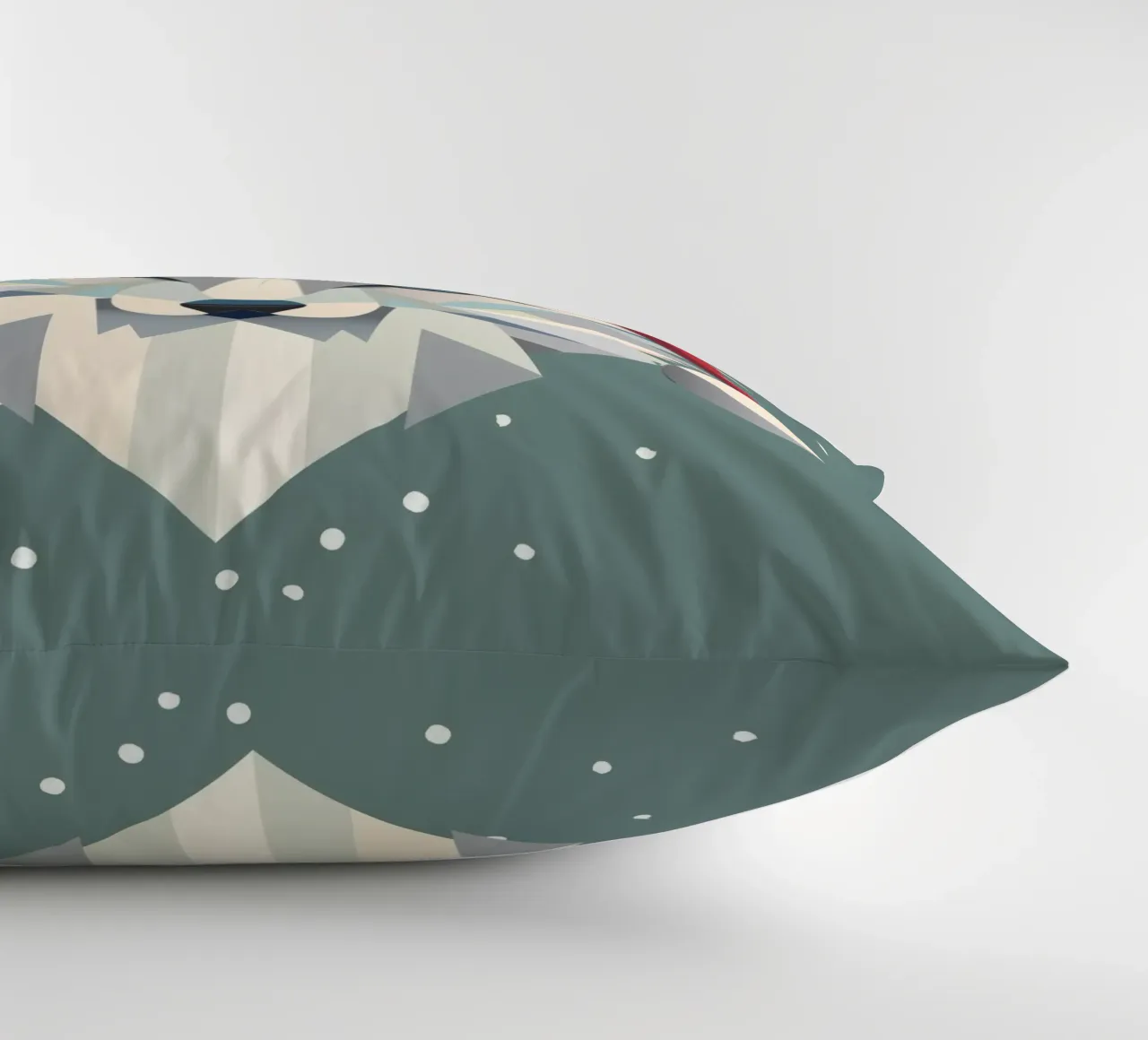 Allegra volpe polare in un festoso design natalizio cuscino da namosh