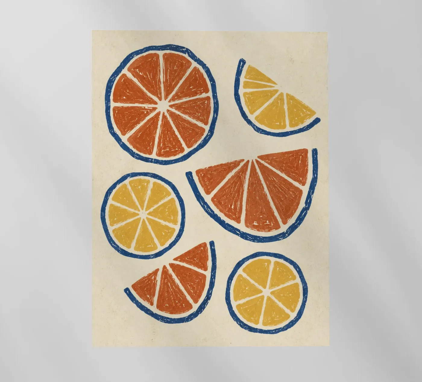 Rustic citrus block print pattern pellicola backlit da Dayitakshara