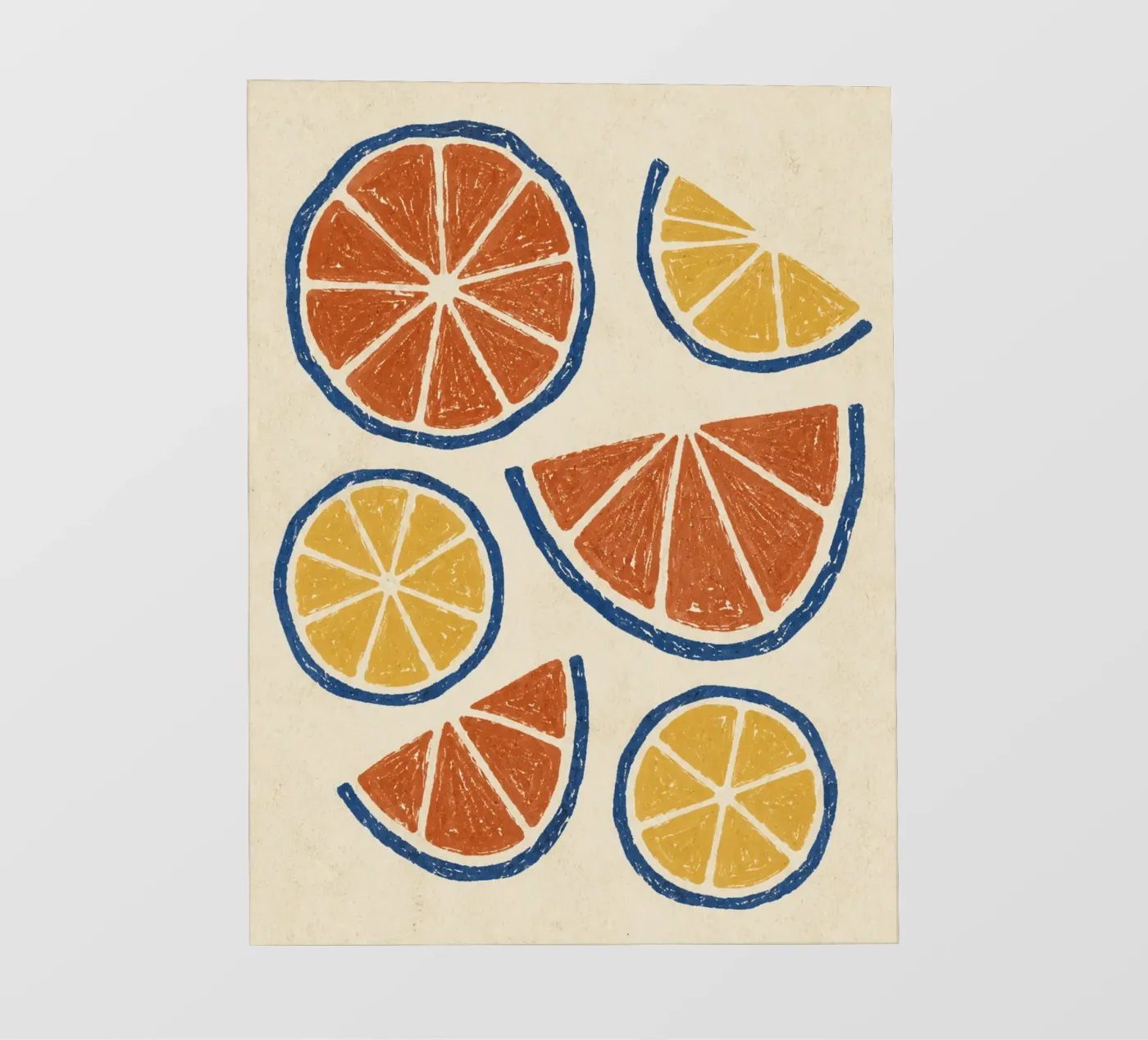 Rustic citrus block print pattern pellicola backlit da Dayitakshara