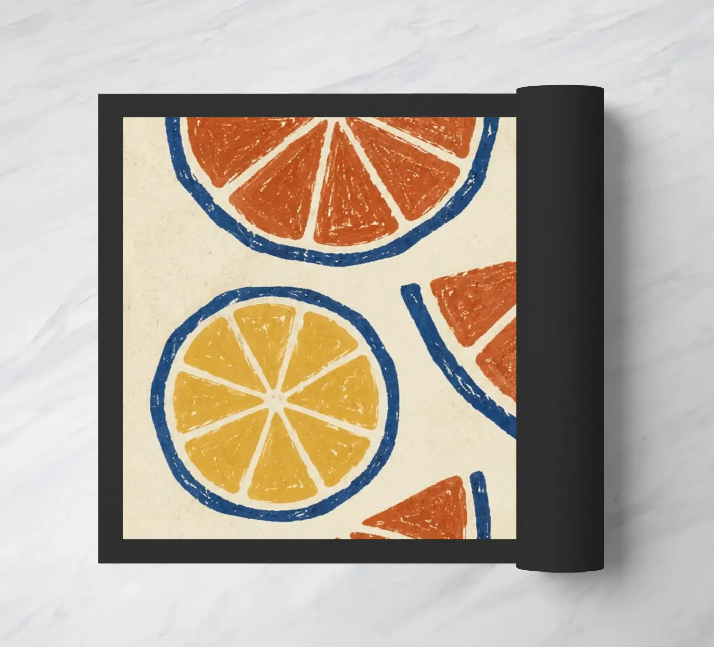 Rustic citrus block print pattern Fußmatte von Dayitakshara