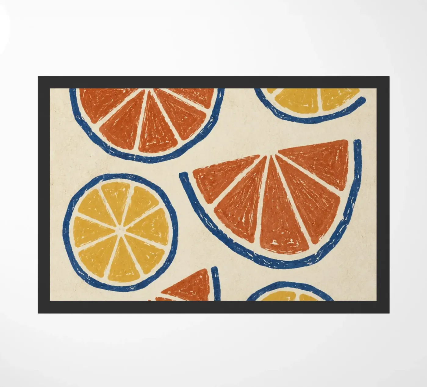 Rustic citrus block print pattern Fußmatte von Dayitakshara