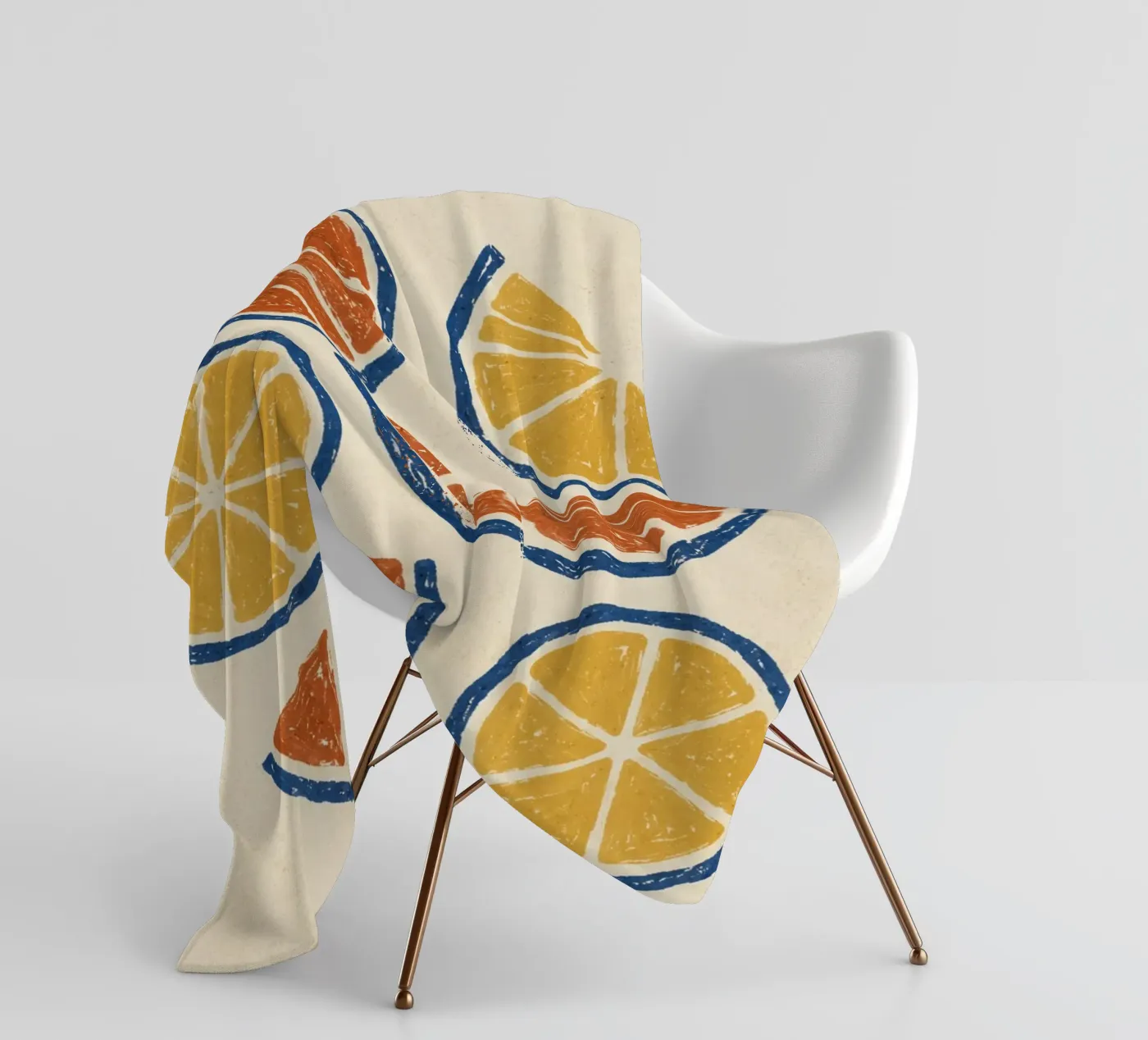 Rustic citrus block print pattern Fleecedecke von Dayitakshara