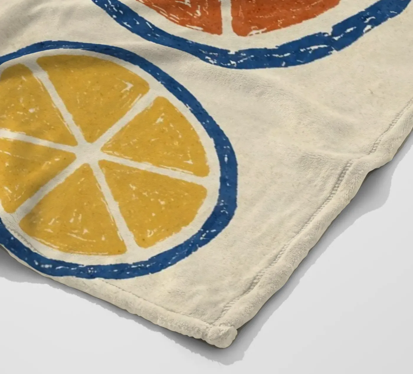 Rustic citrus block print pattern Fleecedecke von Dayitakshara