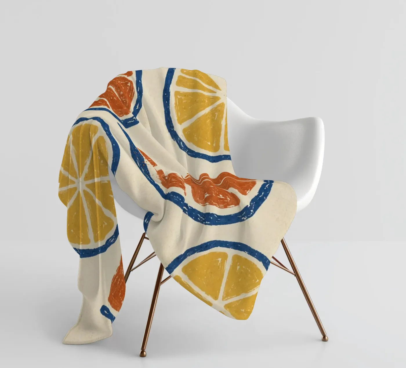 Rustic citrus block print pattern Fleecedecke von Dayitakshara