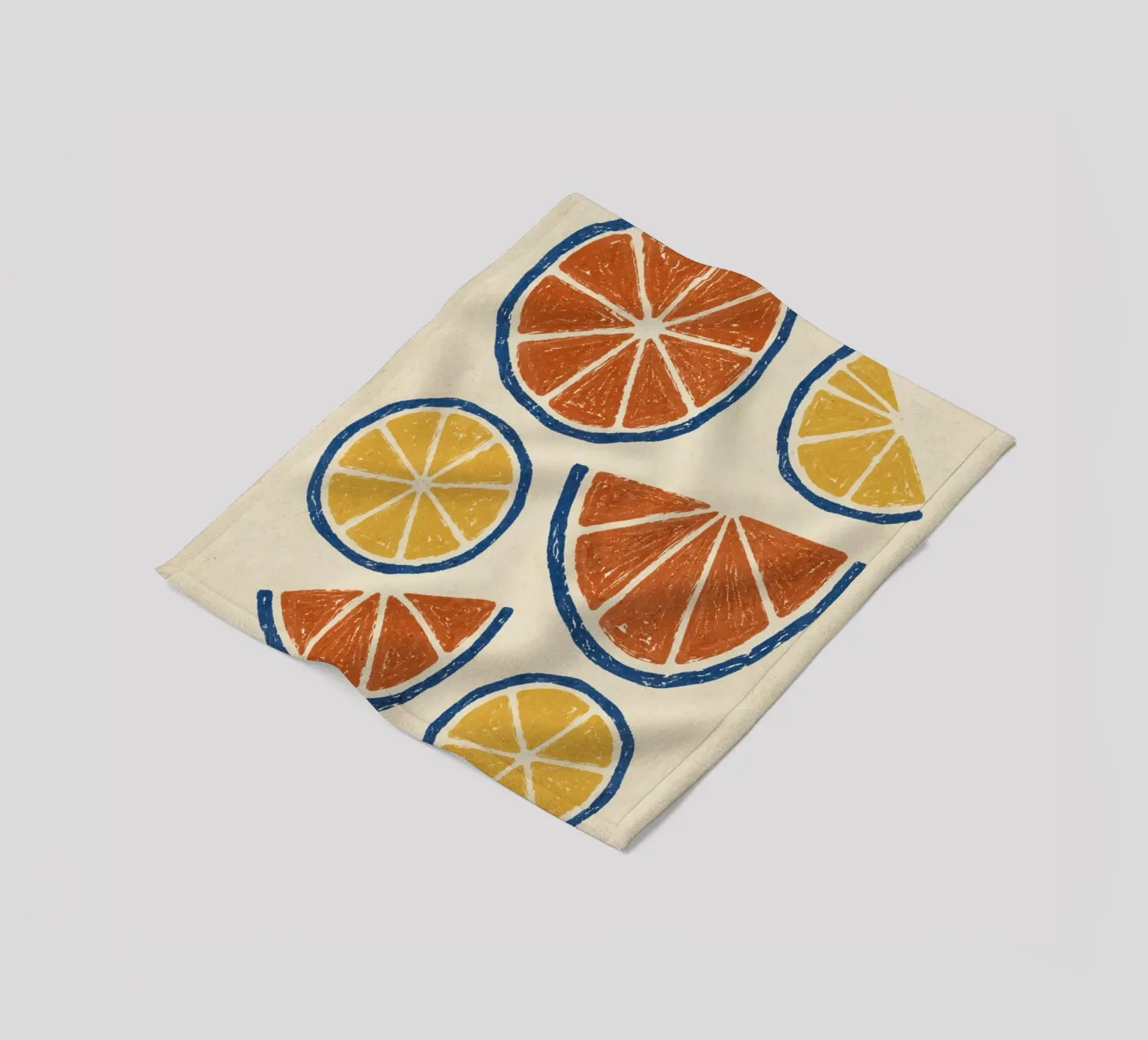 Rustic citrus block print pattern Fleecedecke von Dayitakshara
