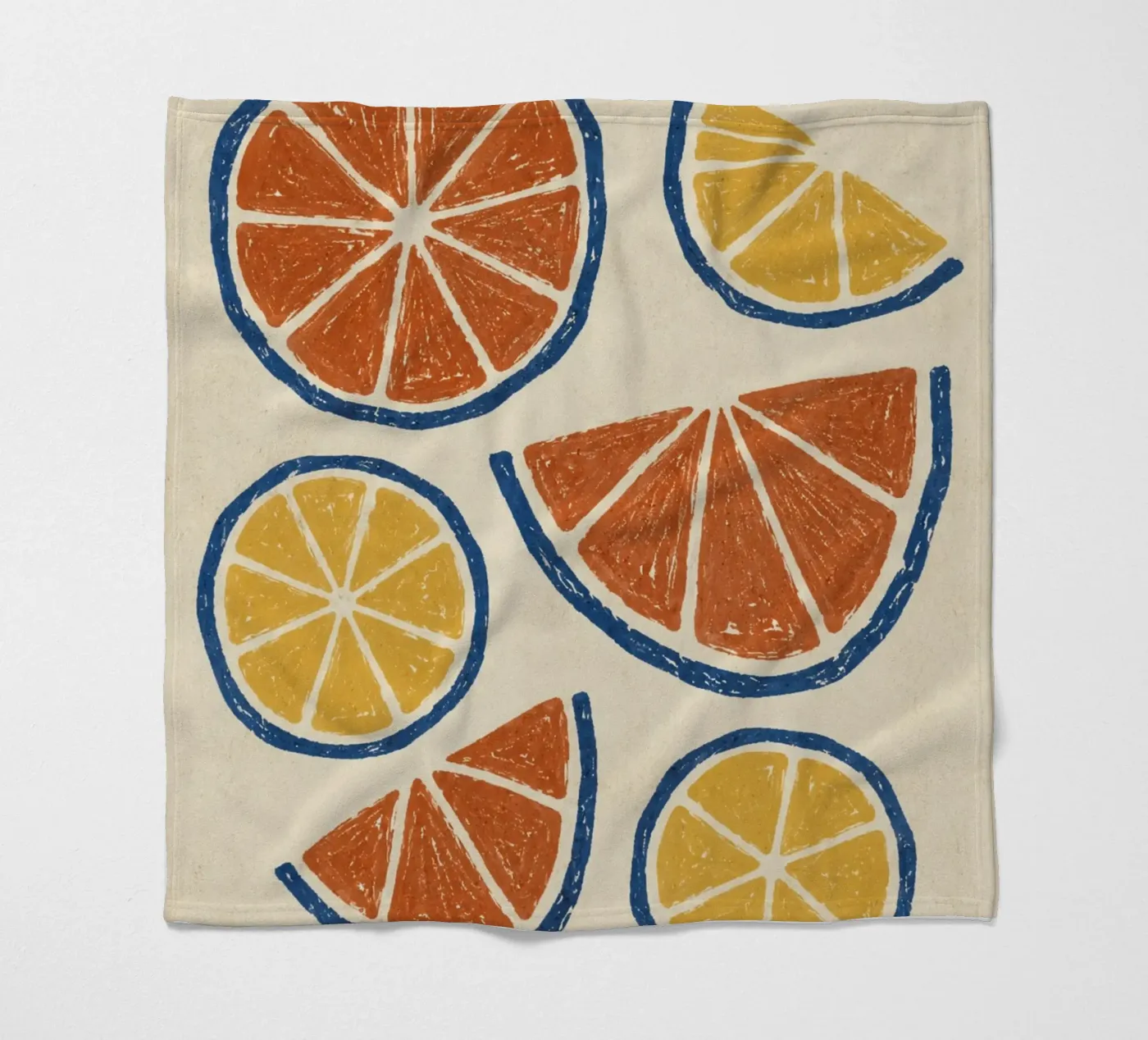 Rustic citrus block print pattern Fleecedecke von Dayitakshara
