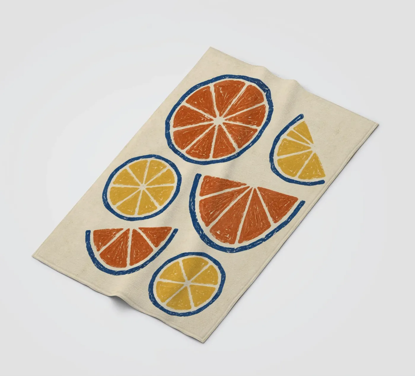 Rustic citrus block print pattern Fleecedecke von Dayitakshara