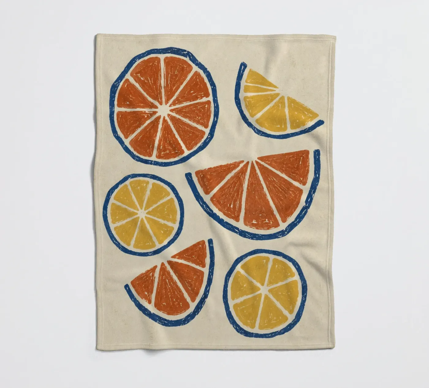 Rustic citrus block print pattern Fleecedecke von Dayitakshara