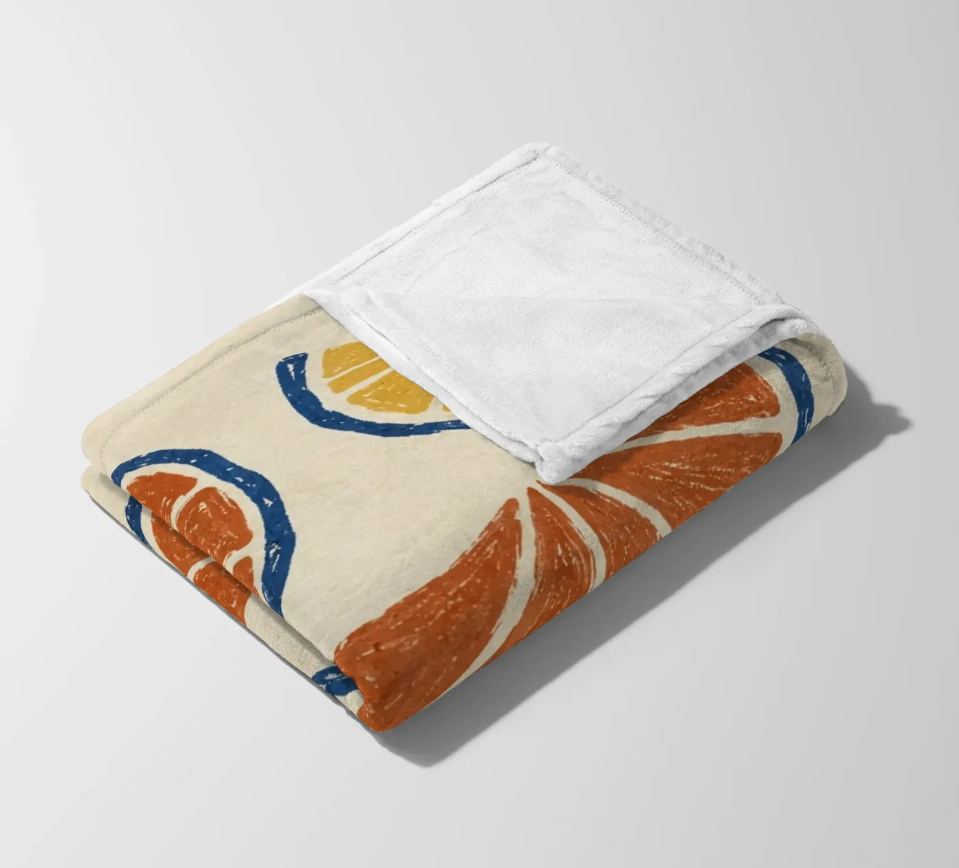 Rustic citrus block print pattern Fleecedecke von Dayitakshara