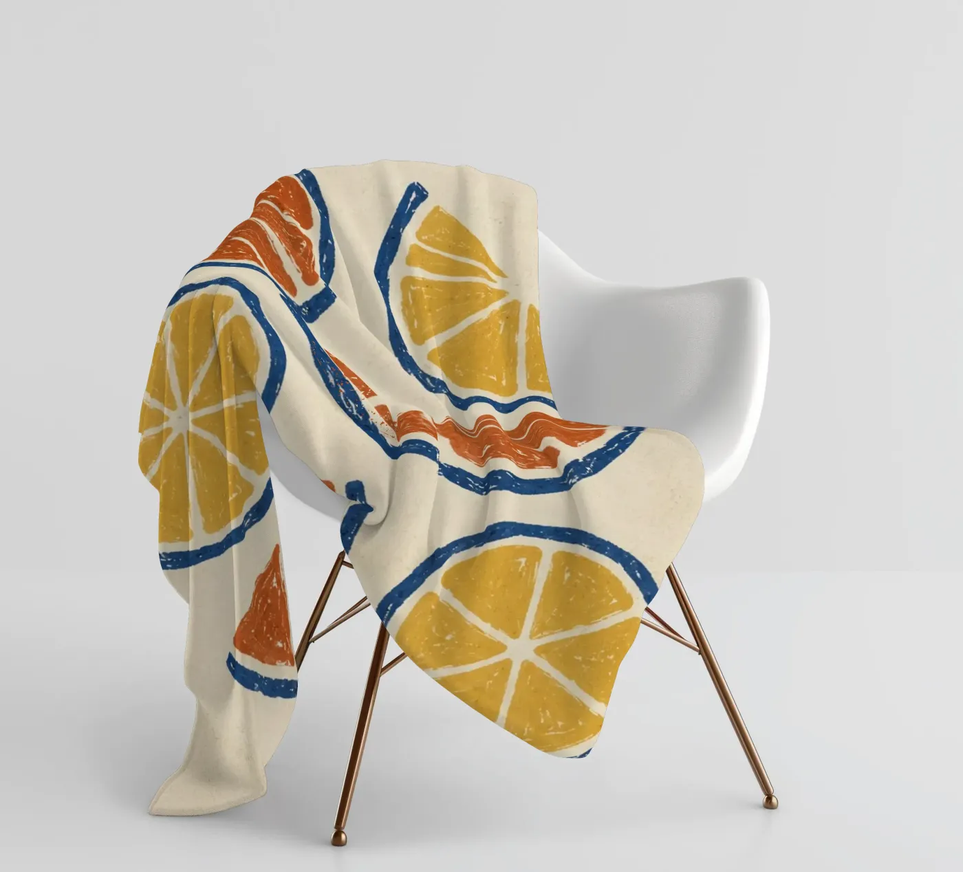 Rustic citrus block print pattern Fleecedecke von Dayitakshara
