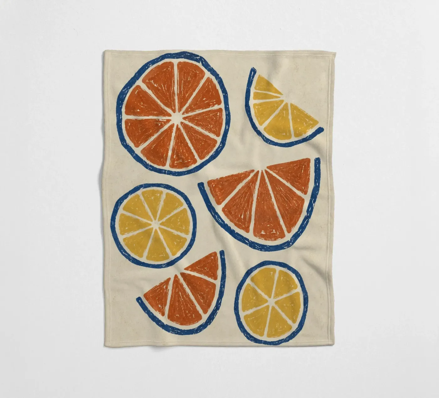 Rustic citrus block print pattern Fleecedecke von Dayitakshara