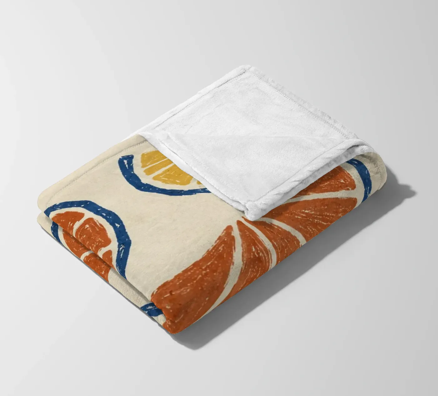 Rustic citrus block print pattern Fleecedecke von Dayitakshara