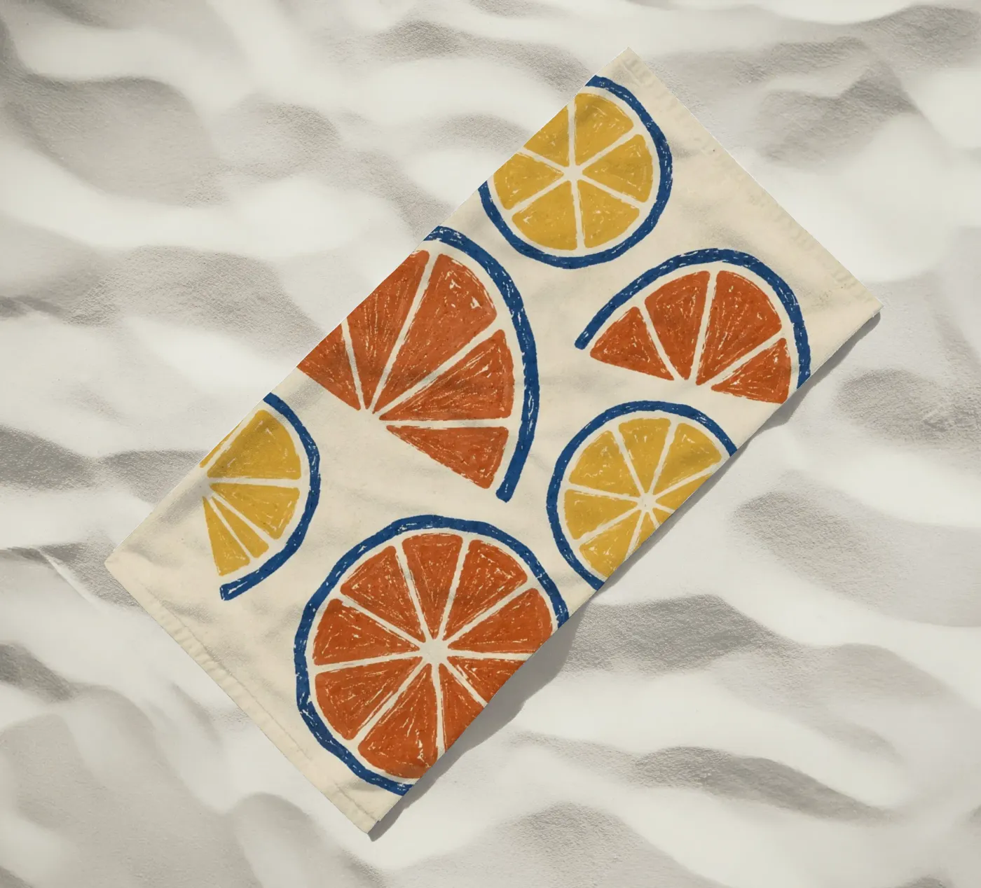 Rustic citrus block print pattern telo mare da Dayitakshara