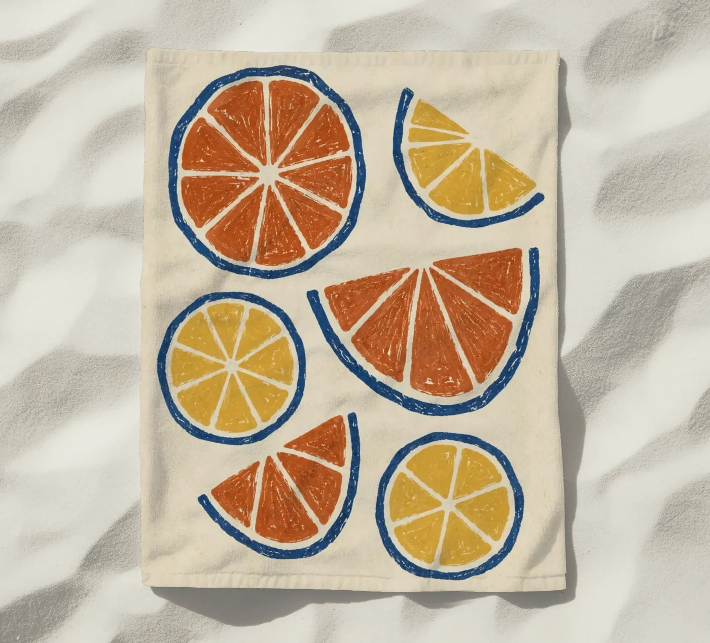 Rustic citrus block print pattern telo mare da Dayitakshara