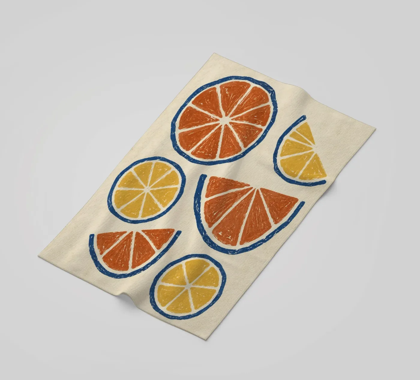 Rustic citrus block print pattern telo mare da Dayitakshara