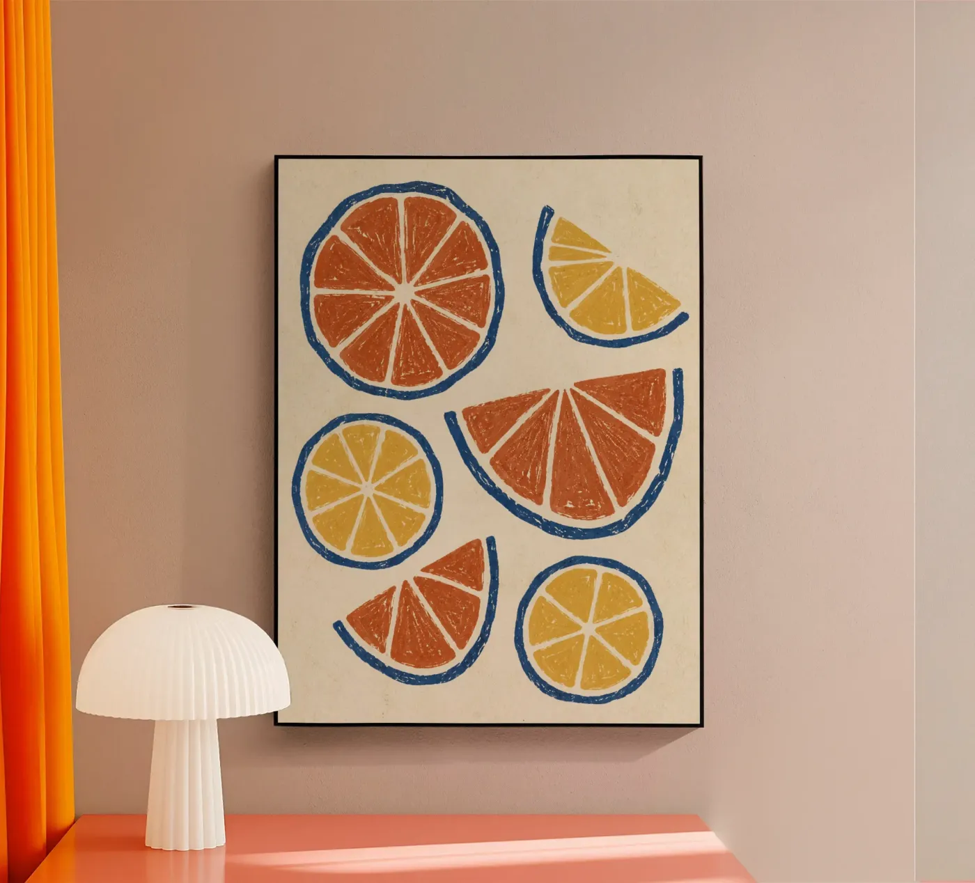 Rustic citrus block print pattern plexiglas de Dayitakshara