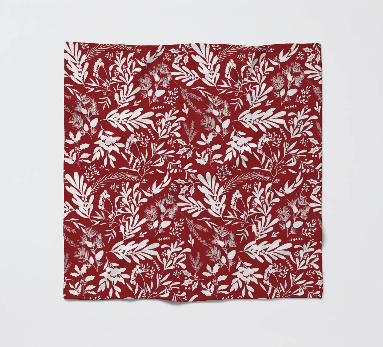 Dark Red Christmas Leaves Pattern coperta in pile da anisillustration