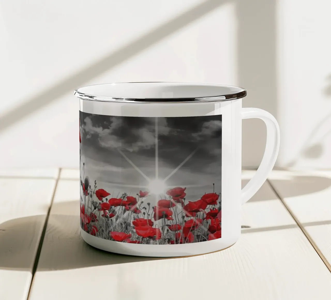 Idilliaco campo di papaveri | colourkey tazza in smalto da Melanie Viola